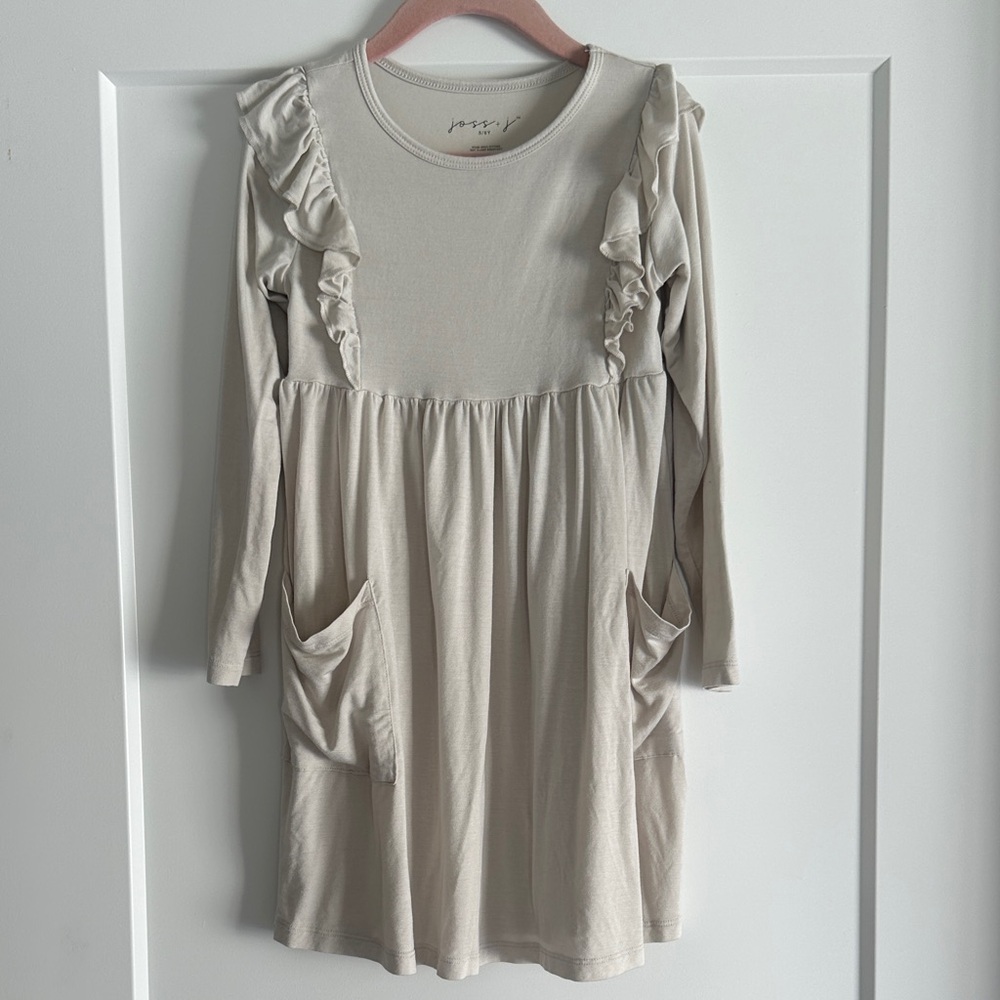 Joss + J Girls Pocket Ruffle Dress 5/6Y